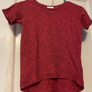 LuLaRoe Girl's Red-Black Heathered Stripe Gracie Top Size 6